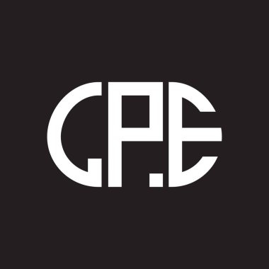 Siyah arka planda LPE harf logosu tasarımı. LPE yaratıcı harflerin baş harfleri logo kavramı. LPE harf tasarımı.