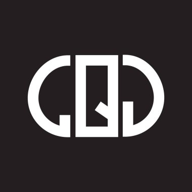 LQJ harfi logo tasarımı siyah arkaplan üzerine. LQJ yaratıcı harflerin baş harfleri logo kavramı. LQJ harf tasarımı.