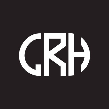 Siyah arka planda LRH harf logosu tasarımı. LRH yaratıcı harflerin baş harfleri logo kavramı. LRH harf tasarımı.
