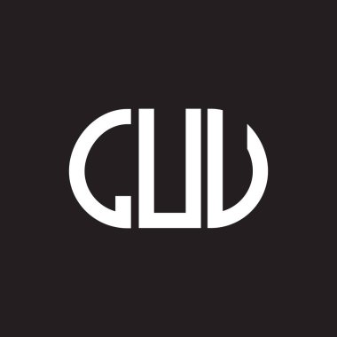 LUU harf logosu tasarımı siyah arka planda. LUU yaratıcı harfler logosu konsepti. LUU harf tasarımı.