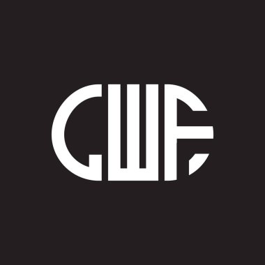 LWF harf logosu tasarımı siyah arka planda. LWF yaratıcı harflerin baş harfleri logo kavramı. LWF harf tasarımı.