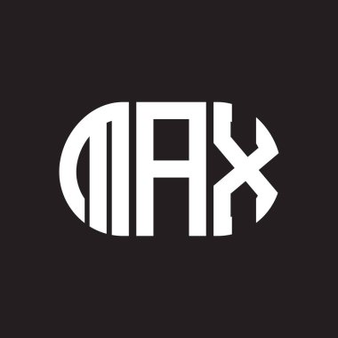 Siyah arkaplanda MAX harfli logo tasarımı. MAX yaratıcı harflerin baş harfleri logo kavramı. MAX harf tasarımı.