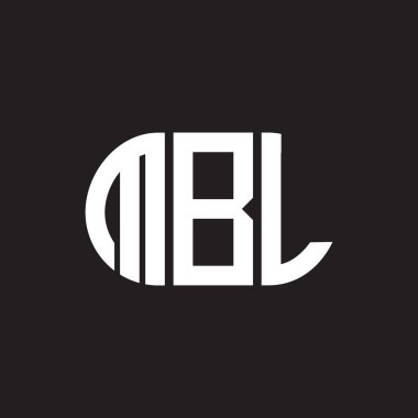 Siyah arkaplanda MBL harf logosu tasarımı. MBL yaratıcı harflerin baş harfleri logo kavramı. MBL harf tasarımı.