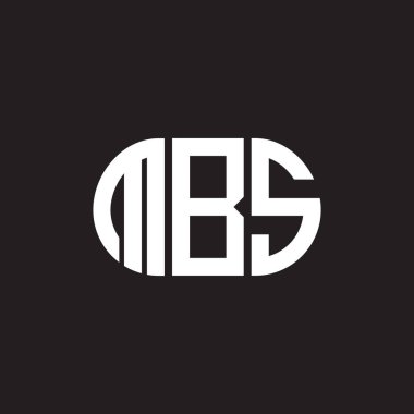 Siyah arka planda MBS harf logosu tasarımı. MBS yaratıcı harfler logosu konsepti. MBS harf tasarımı.