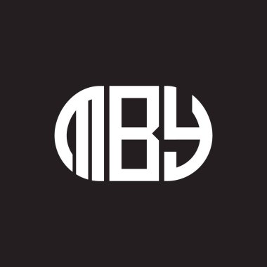 Siyah arka planda MBY harfi logo tasarımı. MBY yaratıcı harflerin baş harfleri logo kavramı. MBY harf tasarımı.