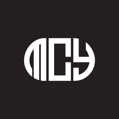 Siyah arka planda MCY harf logosu tasarımı. MCY yaratıcı harflerin baş harfleri logo kavramı. MCY harf tasarımı.