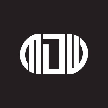 Siyah arka planda MDW harf logosu tasarımı. MDW yaratıcı harflerin baş harfleri logo kavramı. MDW harf tasarımı.