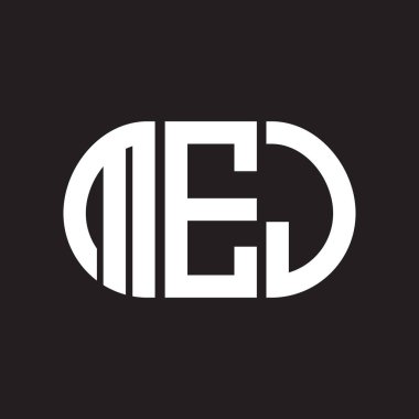 Siyah arkaplanda MEJ harf logosu tasarımı. MEJ yaratıcı harflerin baş harfleri logo kavramı. MEJ harf tasarımı.
