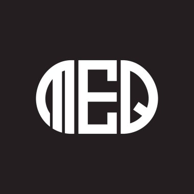 Siyah arkaplanda MEQ harf logosu tasarımı. MEQ yaratıcı harflerin baş harfleri logo kavramı. MEQ harf tasarımı.