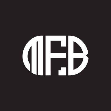 Siyah arka planda MFB harfi logo tasarımı. MFB yaratıcı harflerin baş harfleri logo kavramı. MFB harf tasarımı.