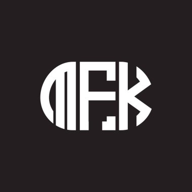 Siyah arka planda MFK harf logosu tasarımı. MFK yaratıcı harflerin baş harfleri logo kavramı. MFK harf tasarımı.