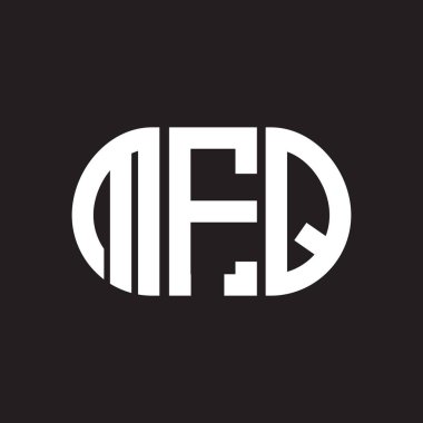 Siyah arka planda MFQ harf logosu tasarımı. MFQ yaratıcı harflerin baş harfleri logo kavramı. MFQ harf tasarımı.