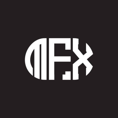 Siyah arkaplanda MFX harf logosu tasarımı. MFX yaratıcı harflerin baş harfleri logo kavramı. MFX harf tasarımı.