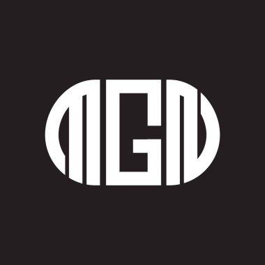 Siyah arka planda MGN harf logosu tasarımı. MGN yaratıcı harflerin baş harfleri logo kavramı. MGN harf tasarımı.