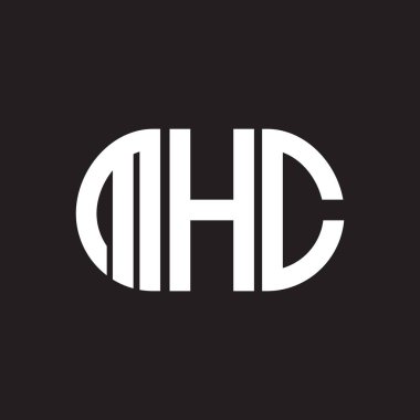Siyah arka planda MHC harf logosu tasarımı. MHC yaratıcı harflerin baş harfleri logo kavramı. MHC harf tasarımı.