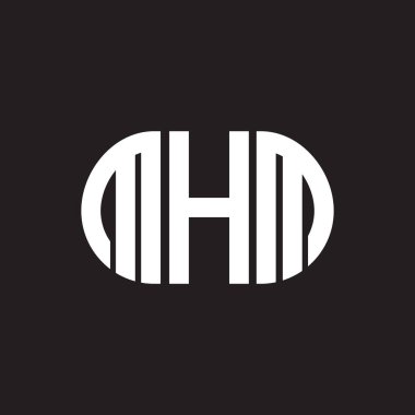 Siyah arkaplanda MHM harf logosu tasarımı. MHM yaratıcı harflerin baş harfleri logo kavramı. MHM harf tasarımı.