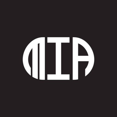 Siyah arka planda kayıp harf logosu tasarımı. Yaratıcılığın baş harfleri logo konsepti. MIA harf tasarımı.