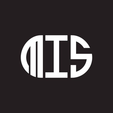 Siyah arka planda MIS harf logosu tasarımı. MIS yaratıcı harfler logosu konsepti. MIS harf tasarımı.