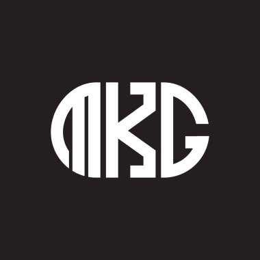 Siyah arkaplanda MKG harf logosu tasarımı. MKG yaratıcı harflerin baş harfleri logo kavramı. MKG harf tasarımı.