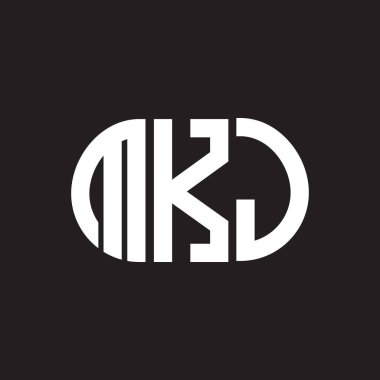 Siyah arka planda MKJ harf logosu tasarımı. MKJ yaratıcı harflerin baş harfleri logo kavramı. MKJ harf tasarımı.