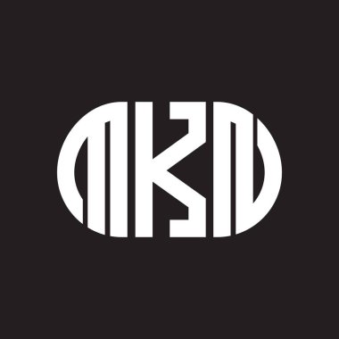 Siyah arkaplanda MKN harf logosu tasarımı. MKN yaratıcı harflerin baş harfleri logo kavramı. MKN harf tasarımı.