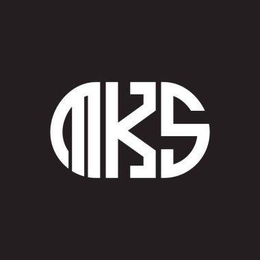 Siyah arkaplanda MKS harf logosu tasarımı. MKS yaratıcı harflerin baş harfleri logo kavramı. MKS harf tasarımı.