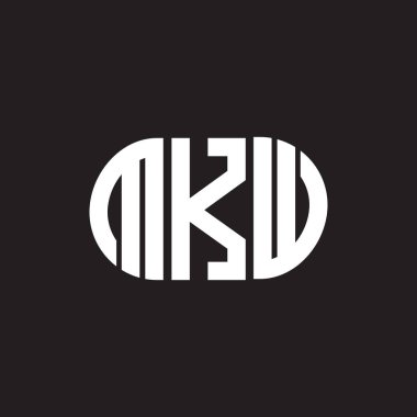Siyah arkaplanda MKW harf logosu tasarımı. MKW yaratıcı harflerin baş harfleri logo kavramı. MKW harf tasarımı.