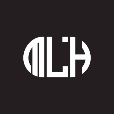 Siyah arkaplanda MLH harf logosu tasarımı. MLH yaratıcı harflerin baş harfleri logo kavramı. MLH harf tasarımı.
