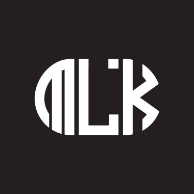 Siyah arka planda MLK harf logosu tasarımı. MLK yaratıcı harflerin baş harfleri logo kavramı. MLK harf tasarımı.
