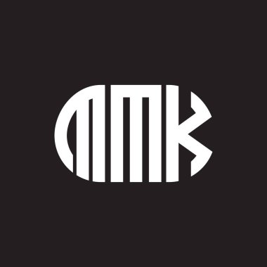 Siyah arka planda MMK harf logosu tasarımı. MMK yaratıcı harflerin baş harfleri logo kavramı. MMK harf tasarımı.