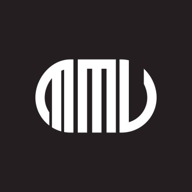 Siyah arka planda MMV harf logosu tasarımı. MMV yaratıcı harflerin baş harfleri logo kavramı. MMV harf tasarımı.