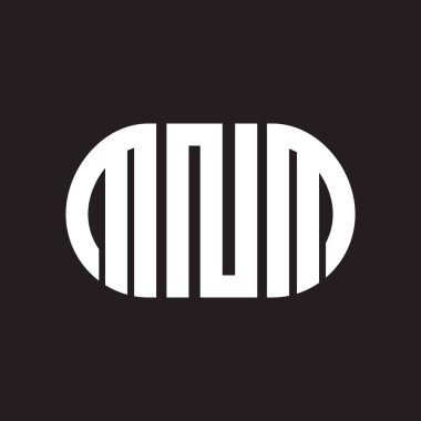 Siyah arka planda MNM harf logosu tasarımı. MNM yaratıcı harflerin baş harfleri logo kavramı. MNM harf tasarımı.
