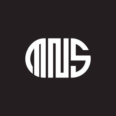 Siyah arka planda MNS harf logosu tasarımı. MNS yaratıcı harf logosu konsepti. MNS harf tasarımı.