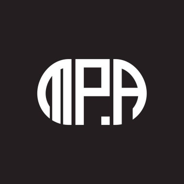 Siyah arka planda MPA harf logosu tasarımı. MPA yaratıcı harfler logosu konsepti. MPA harf tasarımı.