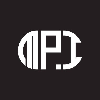 Siyah arka planda MPI harf logosu tasarımı. MPI yaratıcı harfler logosu konsepti. MPI harf tasarımı.