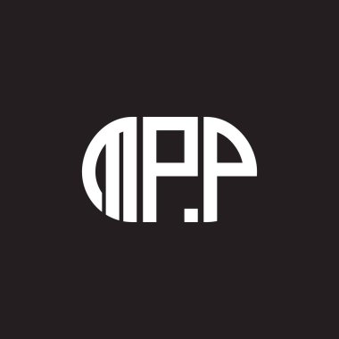 Siyah arkaplanda MPP harf logosu tasarımı. MPP yaratıcı harf logosu konsepti. MPP harf tasarımı.