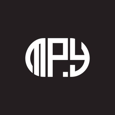 Siyah arkaplanda MPY harf logosu tasarımı. MPY yaratıcı harflerin baş harfleri logo kavramı. MPY harf tasarımı.