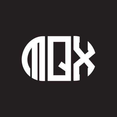 Siyah arkaplanda MQX harf logosu tasarımı. MQX yaratıcı harflerin baş harfleri logo kavramı. MQX harf tasarımı.