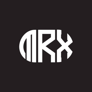 Siyah arka planda MRX harfli logo tasarımı. MRX yaratıcı harflerin baş harfleri logo kavramı. MRX harf tasarımı.