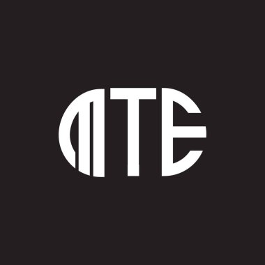 Siyah arkaplanda MTE harf logosu tasarımı. MTE yaratıcı harf logosu konsepti. MTE harf tasarımı.