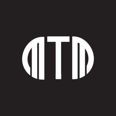 Siyah arkaplanda MTM harf logosu tasarımı. MTM yaratıcı harflerin baş harfleri logo kavramı. MTM harf tasarımı.