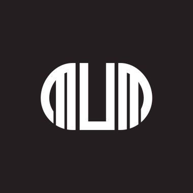 Siyah arka planda MUM harf logosu tasarımı. MUM yaratıcı harfler logosu konsepti. MUM harf tasarımı.