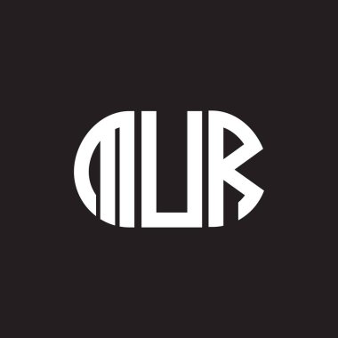 Siyah arkaplanda MUR harf logosu tasarımı. MUR yaratıcı harflerin baş harfleri logo kavramı. MUR harf tasarımı.