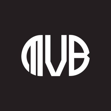 Siyah arka planda MVB harfi logo tasarımı. MVB yaratıcı harflerin baş harfleri logo kavramı. MVB harf tasarımı.