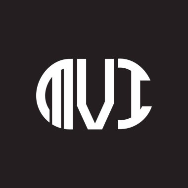 Siyah arka planda MVI harf logosu tasarımı. MVI yaratıcı harfler logosu konsepti. MVI harf tasarımı.