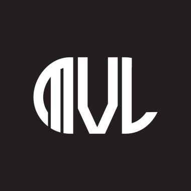 Siyah arkaplanda MVL harf logosu tasarımı. MVL yaratıcı harflerin baş harfleri logo kavramı. MVL harf tasarımı.