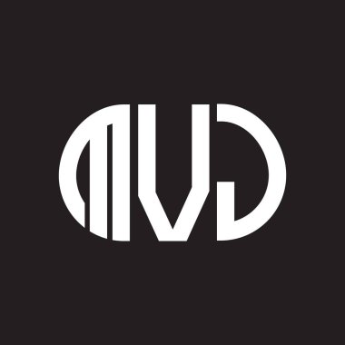 Siyah arka planda MVJ harf logosu tasarımı. MVJ yaratıcı harflerin baş harfleri logo kavramı. MVJ harf tasarımı.