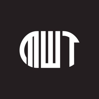 Siyah arka planda MWT harf logosu tasarımı. MWT yaratıcı harf logosu konsepti. MWT harf tasarımı.