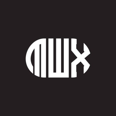 Siyah arkaplanda MWX harf logosu tasarımı. MWX yaratıcı harflerin baş harfleri logo kavramı. MWX harf tasarımı.