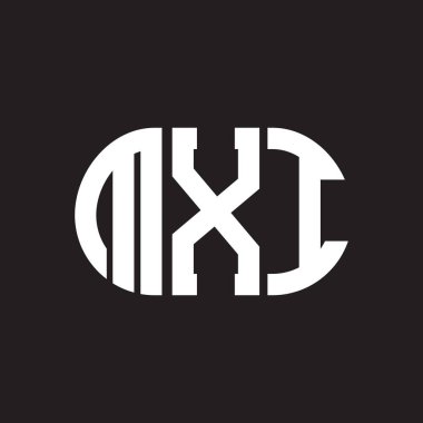 Siyah arka planda MXI harf logosu tasarımı. MXI yaratıcı harflerin baş harfleri logo kavramı. MXI harf tasarımı.